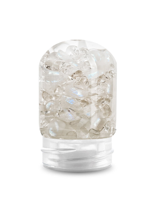 VitaJuwel GemPod LUNA | Crystal Water Insert with Rainbow Moonstone and Clear Quartz for Intuition, Empathy, Femininity