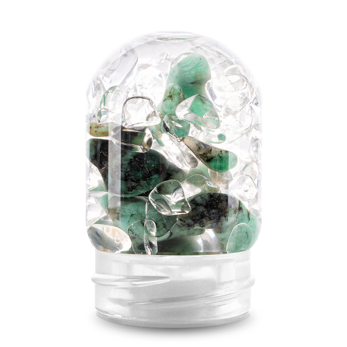 VitaJuwel ViA Heat 5 Elements | Double-Walled Tea Bottle With Amethyst, Chalcedony, Petrified Wood, Rose Quartz And Ocean Agate