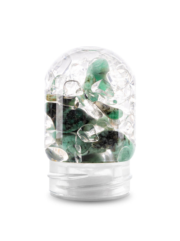 VitaJuwel GemPod VITALITY | Crystal Water Insert with Emerald & Clear Quartz for Regeneration, Rejuvenation & Renewal