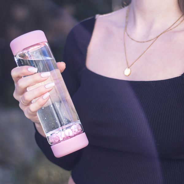 VitaJuwel inu! ROSE | The Original DIY Crystal Water Bottle with Rose Quartz