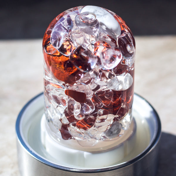 VitaJuwel ViA FITNESS | Crystal Water Bottle with Red Jasper, Magnesite & Clear Quartz - Willpower, Strength & Momentum