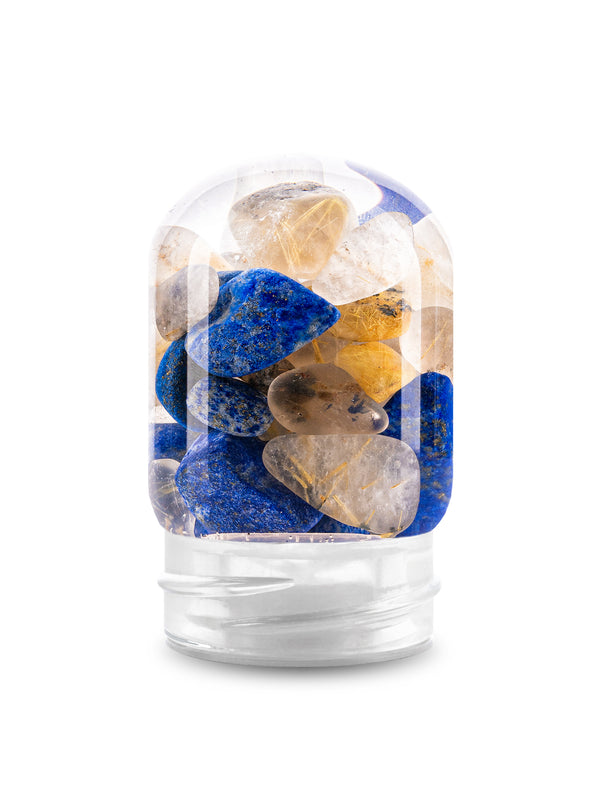 VitaJuwel GemPod INSPIRATION | Crystal Insert with Lapis Lazuli & Rutilated Quartz for Creativity, Focus & Dedication