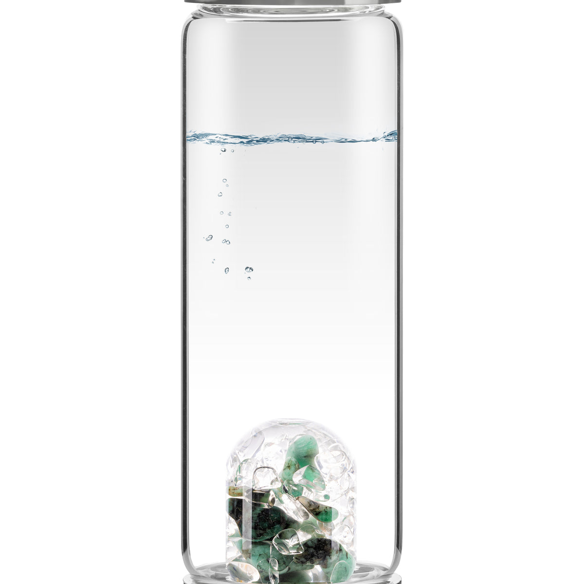 VitaJuwel ViA VITALITY - Crystal Water Bottle w Emerald & Clear Quartz ...